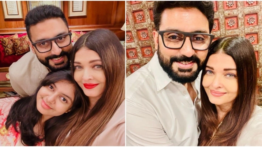 Aishwarya Rai and Abhishek Bachchan celebrate their 17th wedding anniversary with daughter Aaradhya Bachchan.